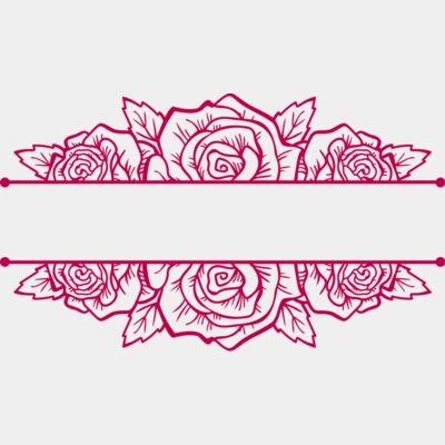 Split Monogram with Roses #2 Thumbnail