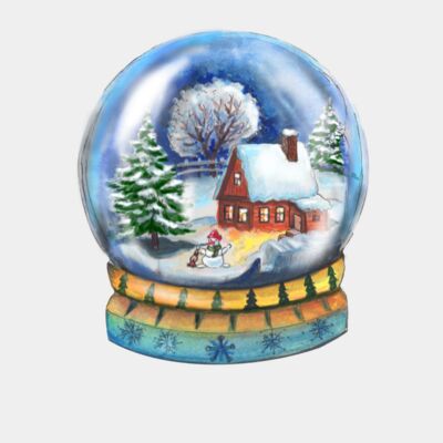 Christmas house snow globe Thumbnail