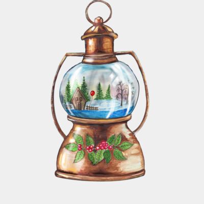 Christmas lamp snow globe  Thumbnail