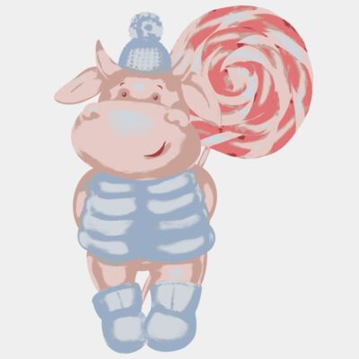 Christmas bull with candy cane Thumbnail