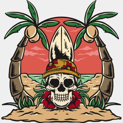 Summer skull with bucket hat Thumbnail