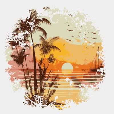 Beach Sunset Background 1 Thumbnail