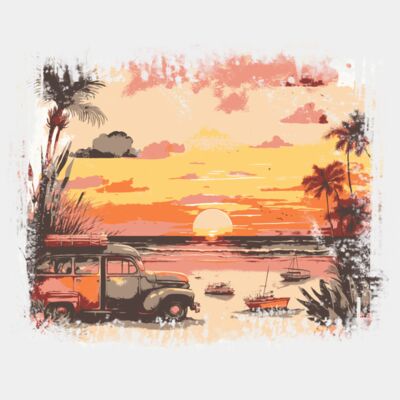Beach Sunset Background 2 Thumbnail