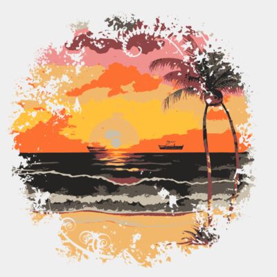 Beach Sunset Background 3 Thumbnail