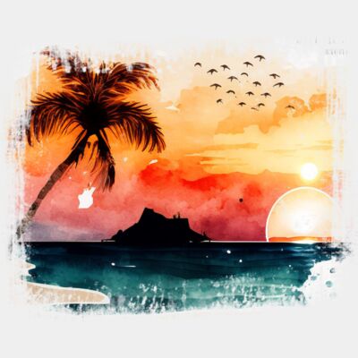 Beach Sunset Background 5 Thumbnail