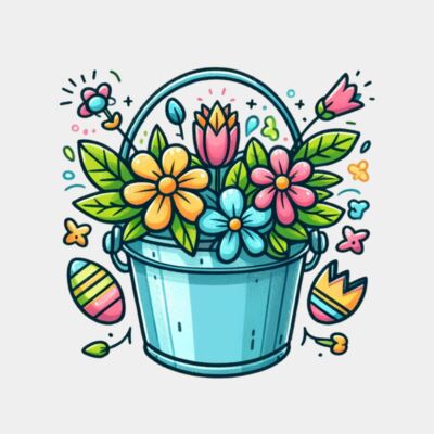 Pastel Flower Bucket  Thumbnail