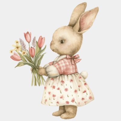 Bunny Holding Flowers  Thumbnail