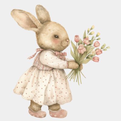Bunny Holding Flowers  Thumbnail