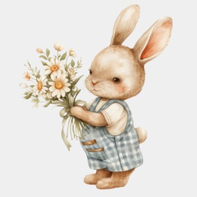 Bunny Holding Daisy's  Thumbnail