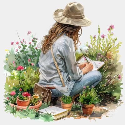 Painting In  The Garden  Thumbnail