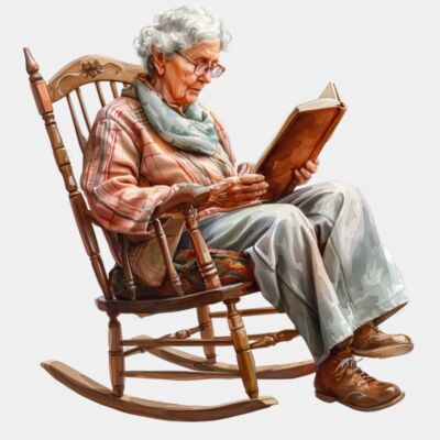 Old Lady Reading Her Book Thumbnail