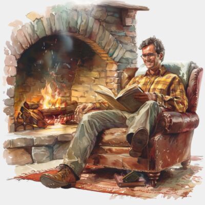 Reading A Book Around Firepit Thumbnail