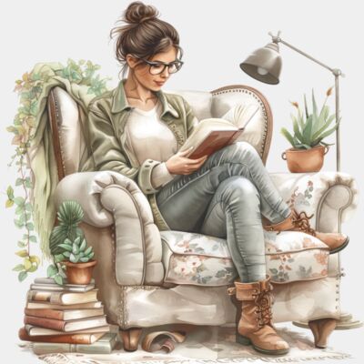 Lady Reading A Book  Thumbnail