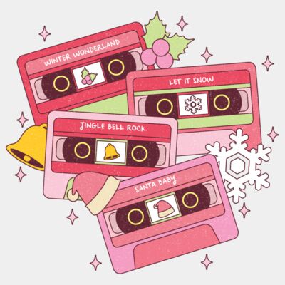 Pink retro Christmas tapes Thumbnail