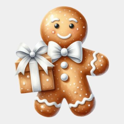 gingerbread man  with gift  Thumbnail