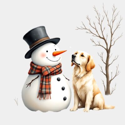 Snowman and dog  Thumbnail