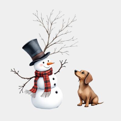 Snowman and dog  Thumbnail