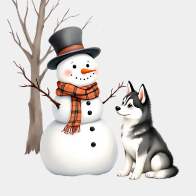 Snowman and dog  Thumbnail