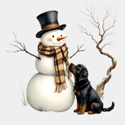 Snowman and dog  Thumbnail