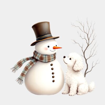Snowman and dog  Thumbnail