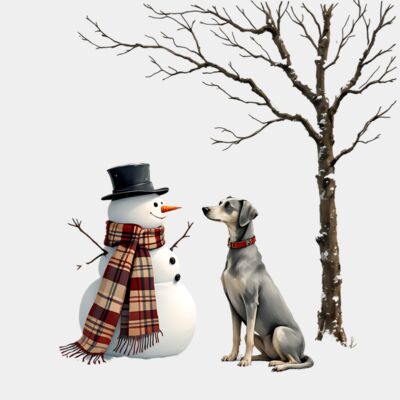 Snowman with dog  Thumbnail