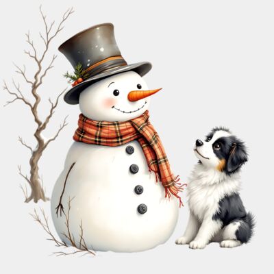 Snowman with dog  Thumbnail