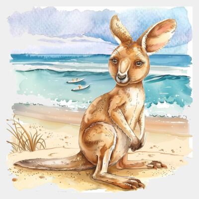 Watercolour Kangaroo  Thumbnail