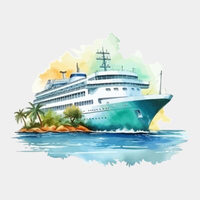 Water coloured Cruise Ship  Thumbnail