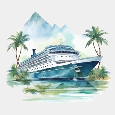 Water coloured Cruise Ship  Thumbnail