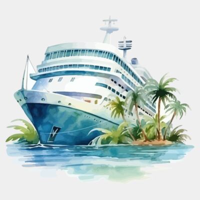 Water coloured Cruise Ship  Thumbnail