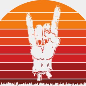 Rock On Skeleton Hand Sunset Thumbnail