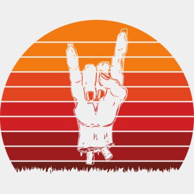Rock On Skeleton Hand Sunset Thumbnail