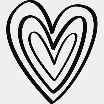 Triple Hand written love heart black Thumbnail