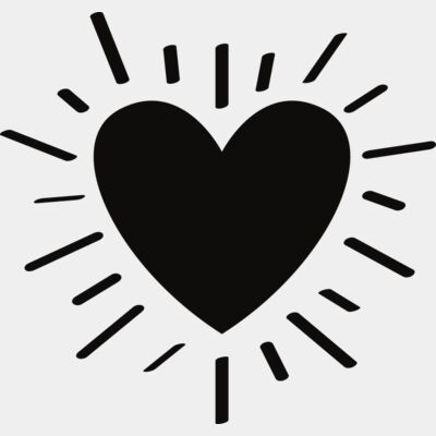 Bright Black Love Heart Thumbnail