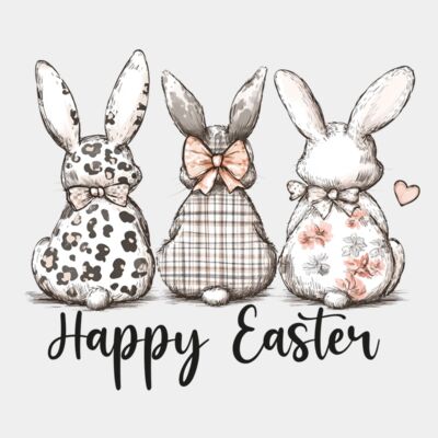 Happy Easter Trio Bunnies Thumbnail