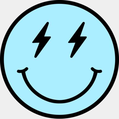 Mini Me Lightning Smiley Face (Blue) Thumbnail