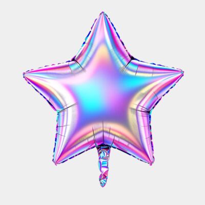 Y2K Iridescent Star Balloon Thumbnail