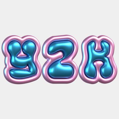 Y2K Chrome Bubble Letters Thumbnail