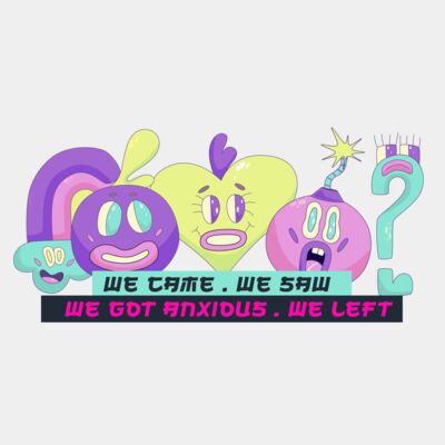 We Came, We Saw, We Got Anxious, We Left – Y2K Doodle Crew Thumbnail