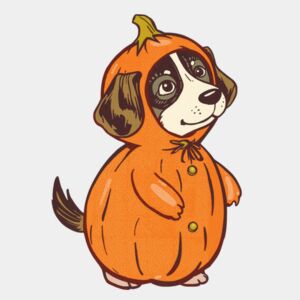 Vintage Trick-or-Treater Dog in Pumpkin Suit Thumbnail